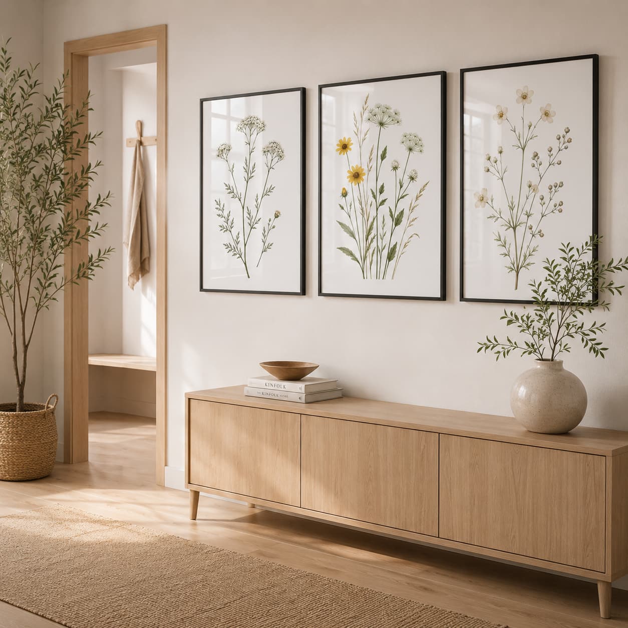 Field Notes Botanicals – Set of 3 Minimalist Wildflower Framed Wall Art — thumbnail 4