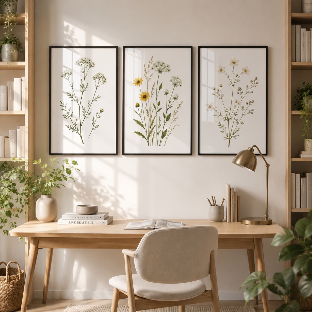 Field Notes Botanicals – Set of 3 Minimalist Wildflower Framed Wall Art — thumbnail 2