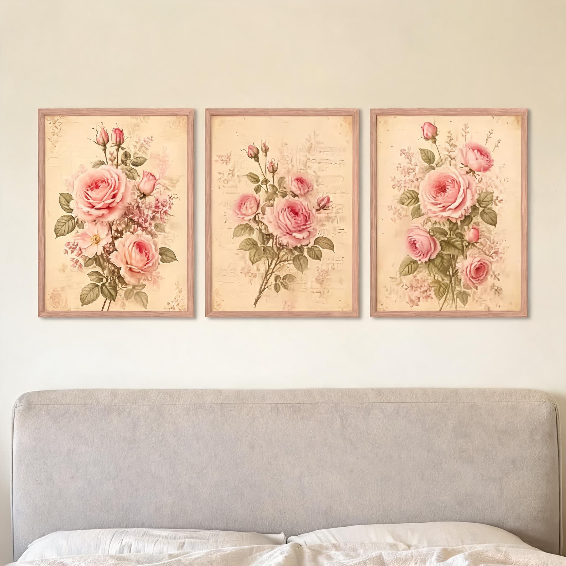 Rose Manuscript – Vintage Botanical Rose Wall Art Set — thumbnail 13