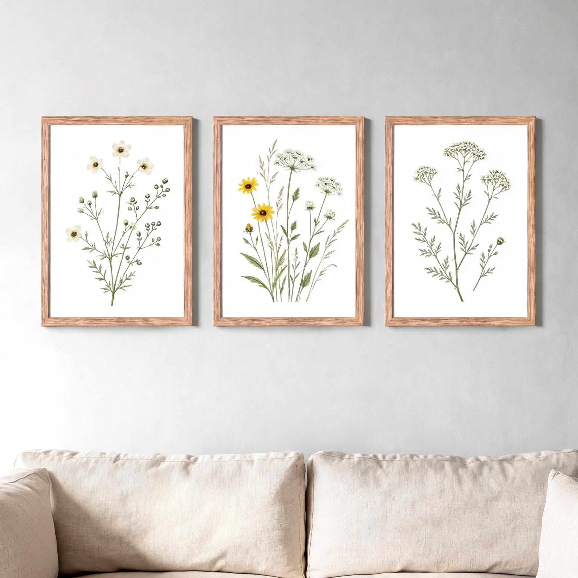 Field Notes Botanicals – Set of 3 Minimalist Wildflower Framed Wall Art — thumbnail 12