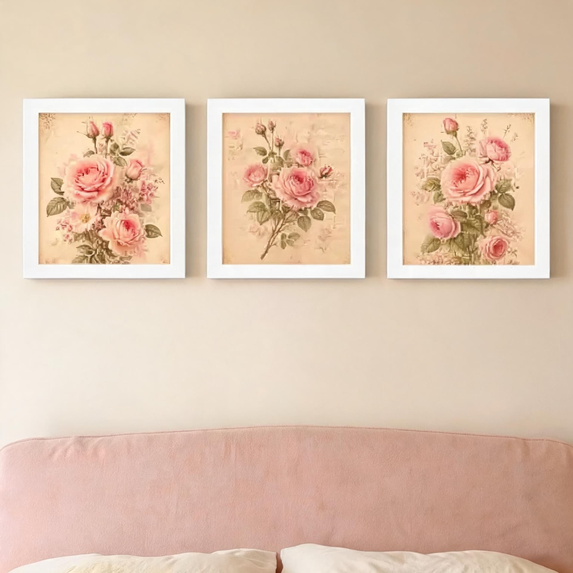 Rose Manuscript – Vintage Botanical Rose Wall Art Set — thumbnail 15