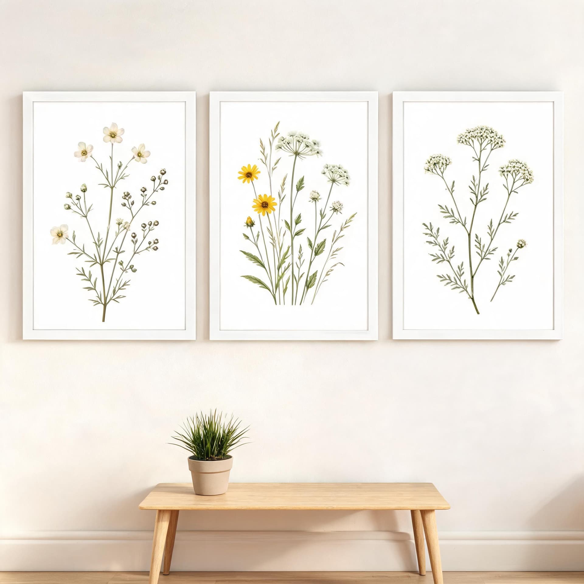 Field Notes Botanicals – Set of 3 Minimalist Wildflower Framed Wall Art — thumbnail 17