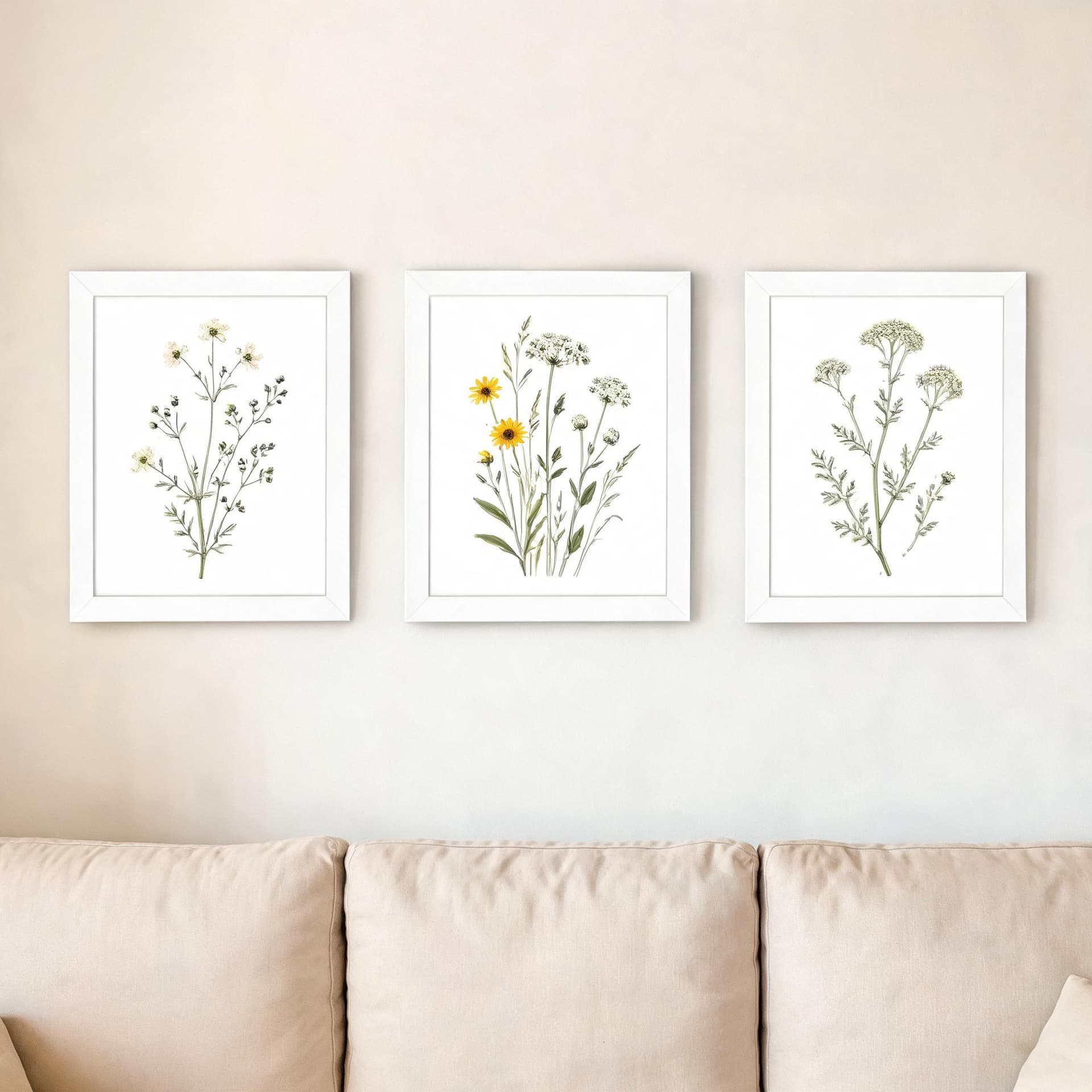 Field Notes Botanicals – Set of 3 Minimalist Wildflower Framed Wall Art — thumbnail 16