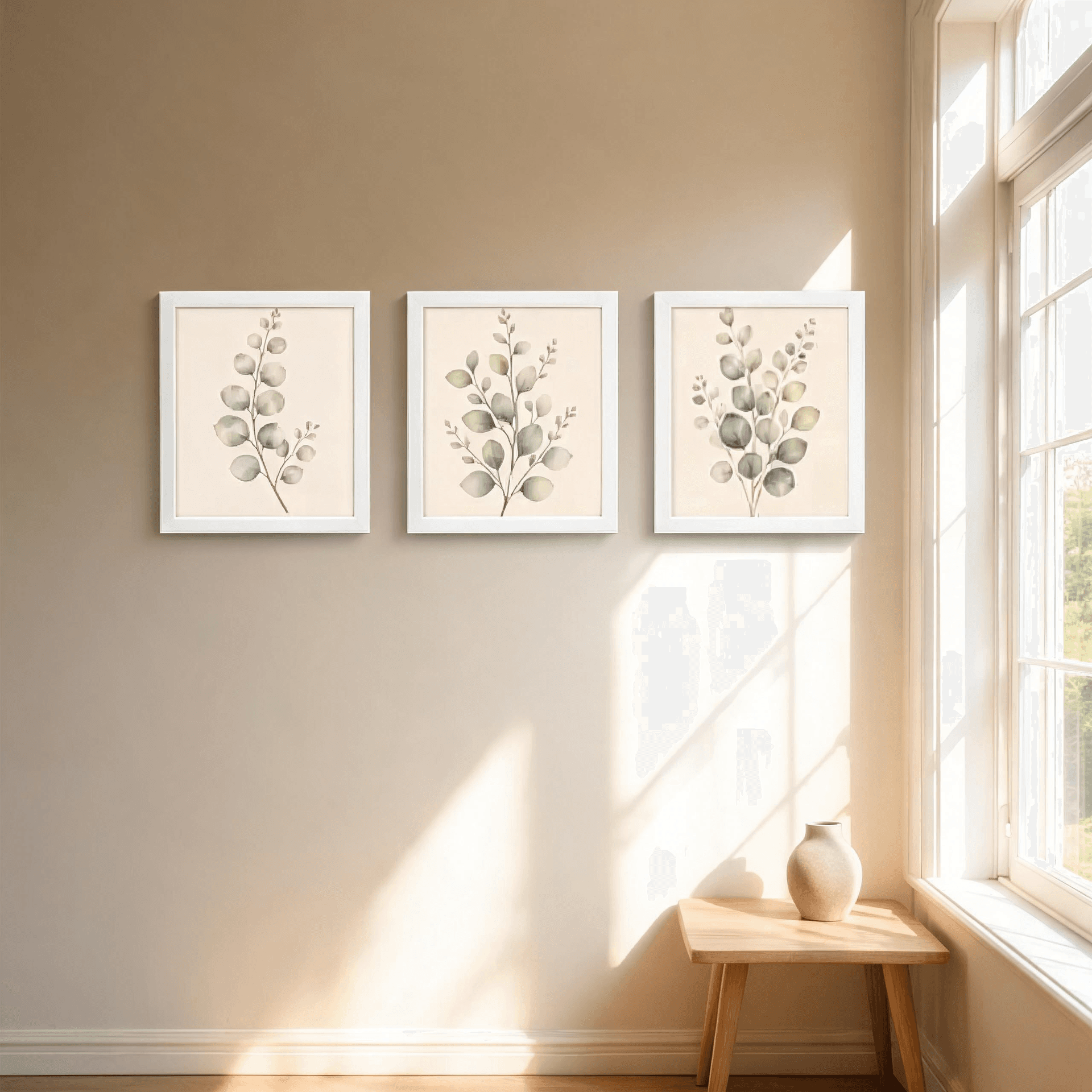 Eucalyptus Botanical Framed Wall Art Set of 3 — Minimalist Watercolor Collection — thumbnail 16