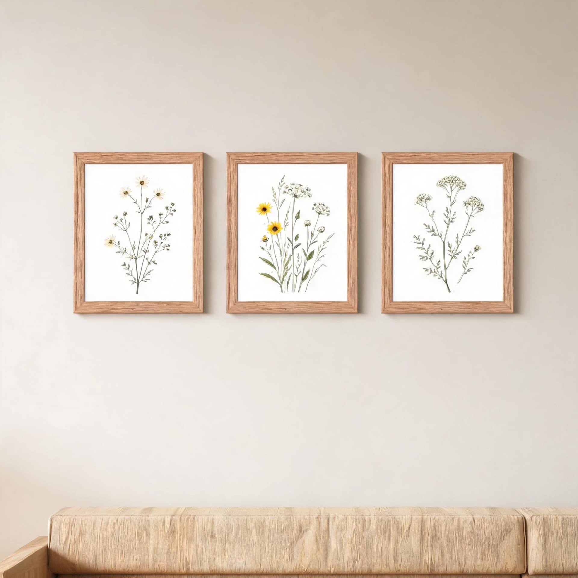 Field Notes Botanicals – Set of 3 Minimalist Wildflower Framed Wall Art — thumbnail 11