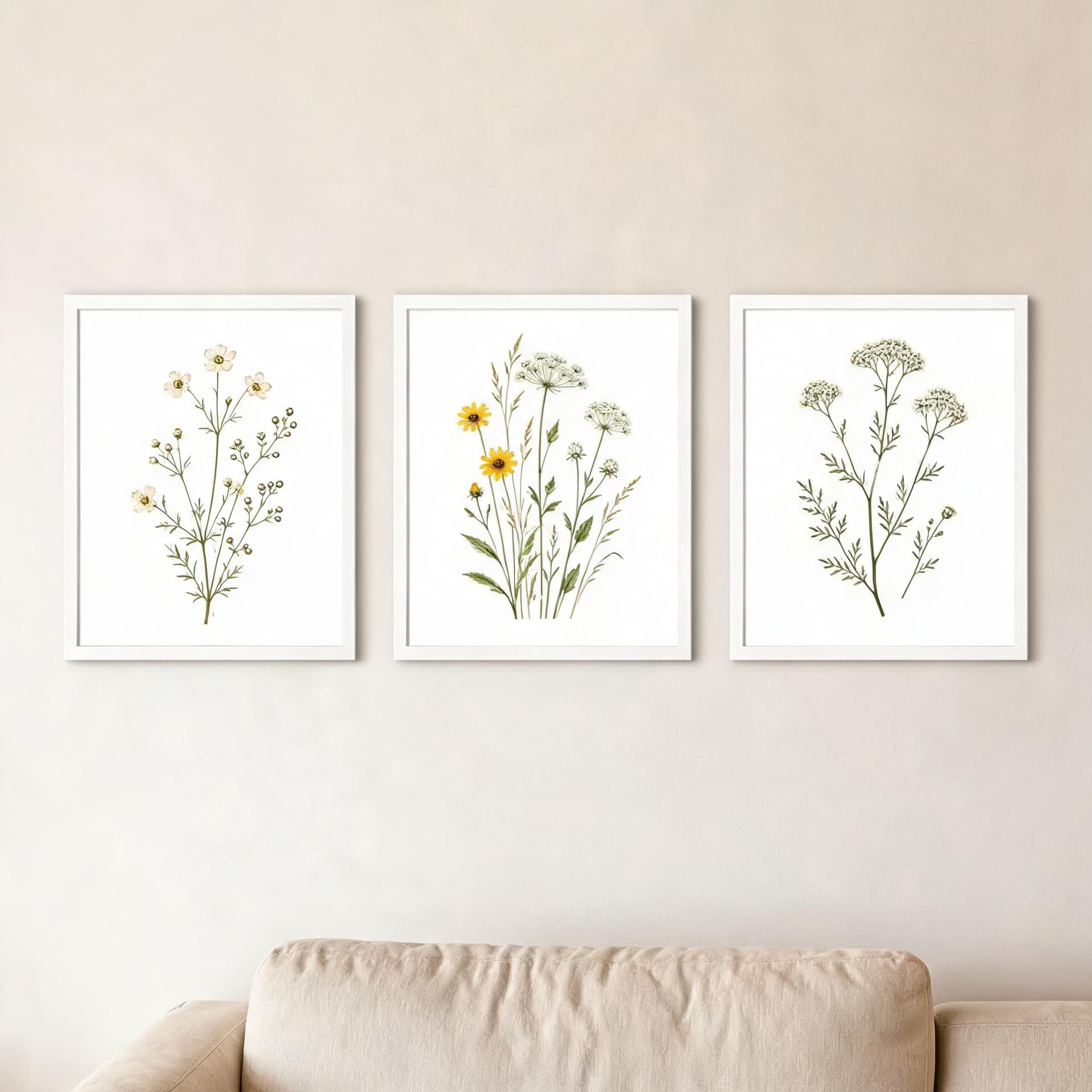 Field Notes Botanicals – Set of 3 Minimalist Wildflower Framed Wall Art — thumbnail 18