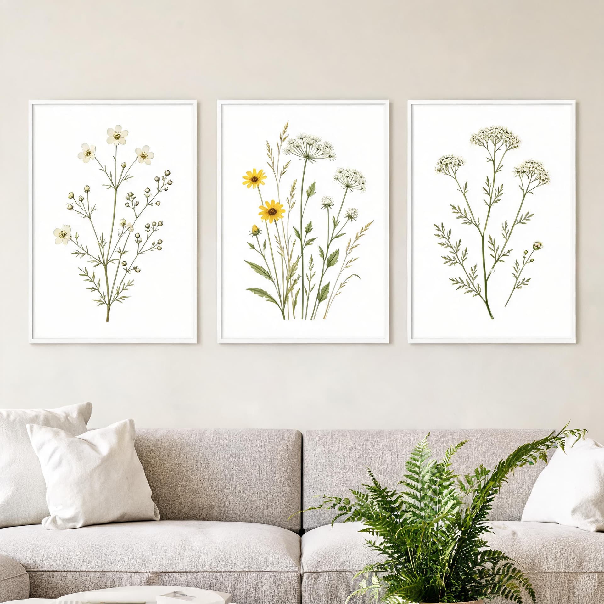 Field Notes Botanicals – Set of 3 Minimalist Wildflower Framed Wall Art — thumbnail 20