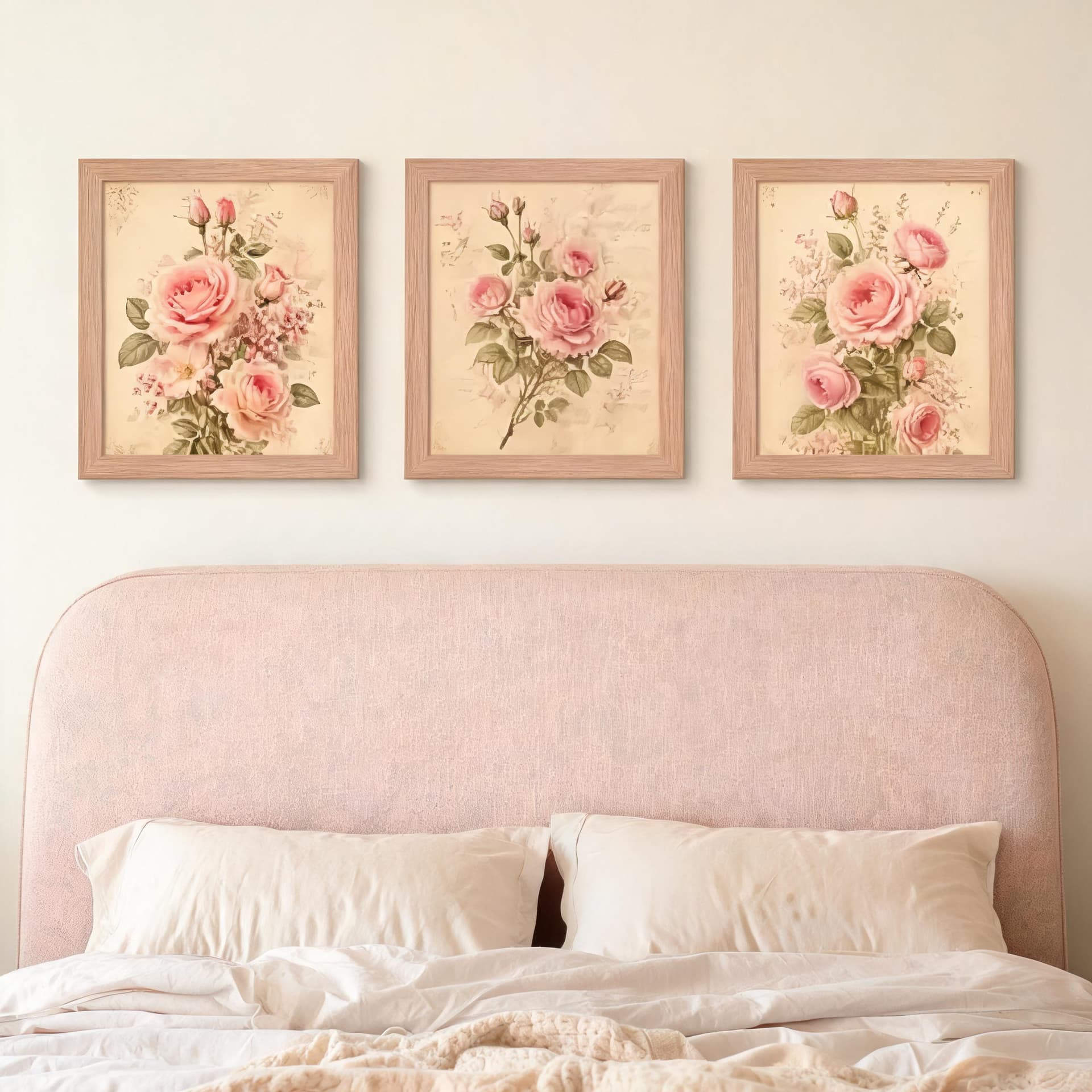 Rose Manuscript – Vintage Botanical Rose Wall Art Set — thumbnail 10