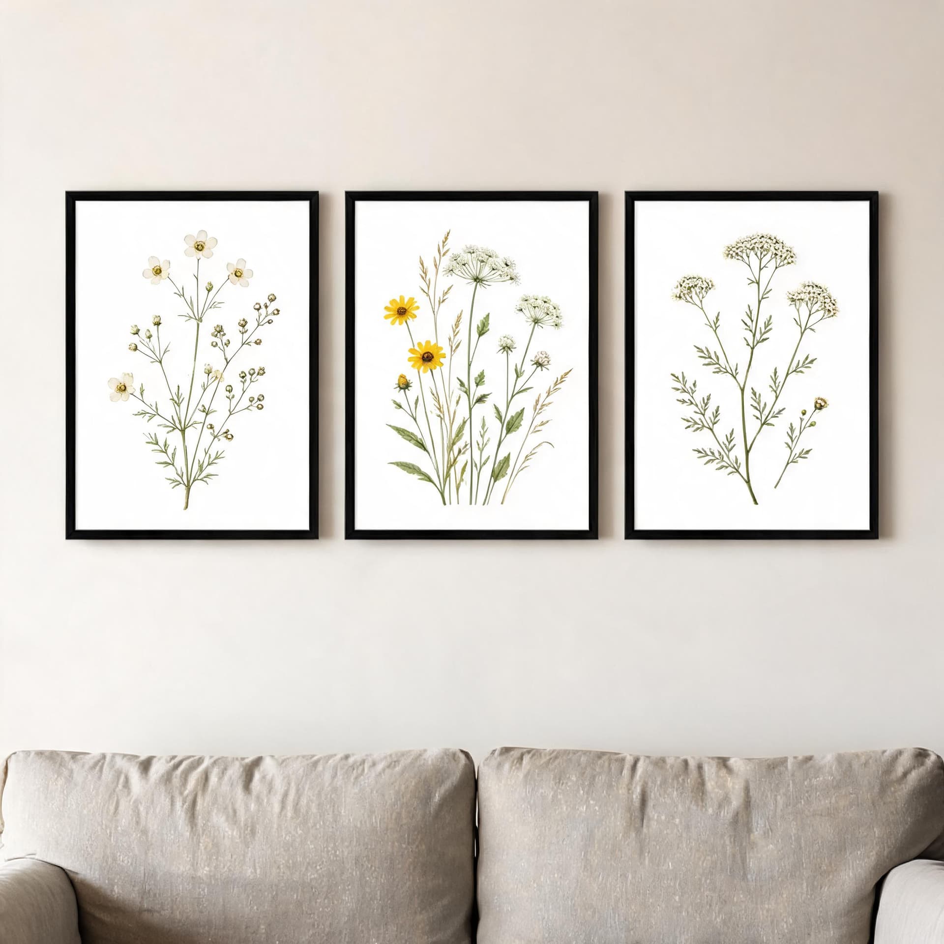 Field Notes Botanicals – Set of 3 Minimalist Wildflower Framed Wall Art — thumbnail 10