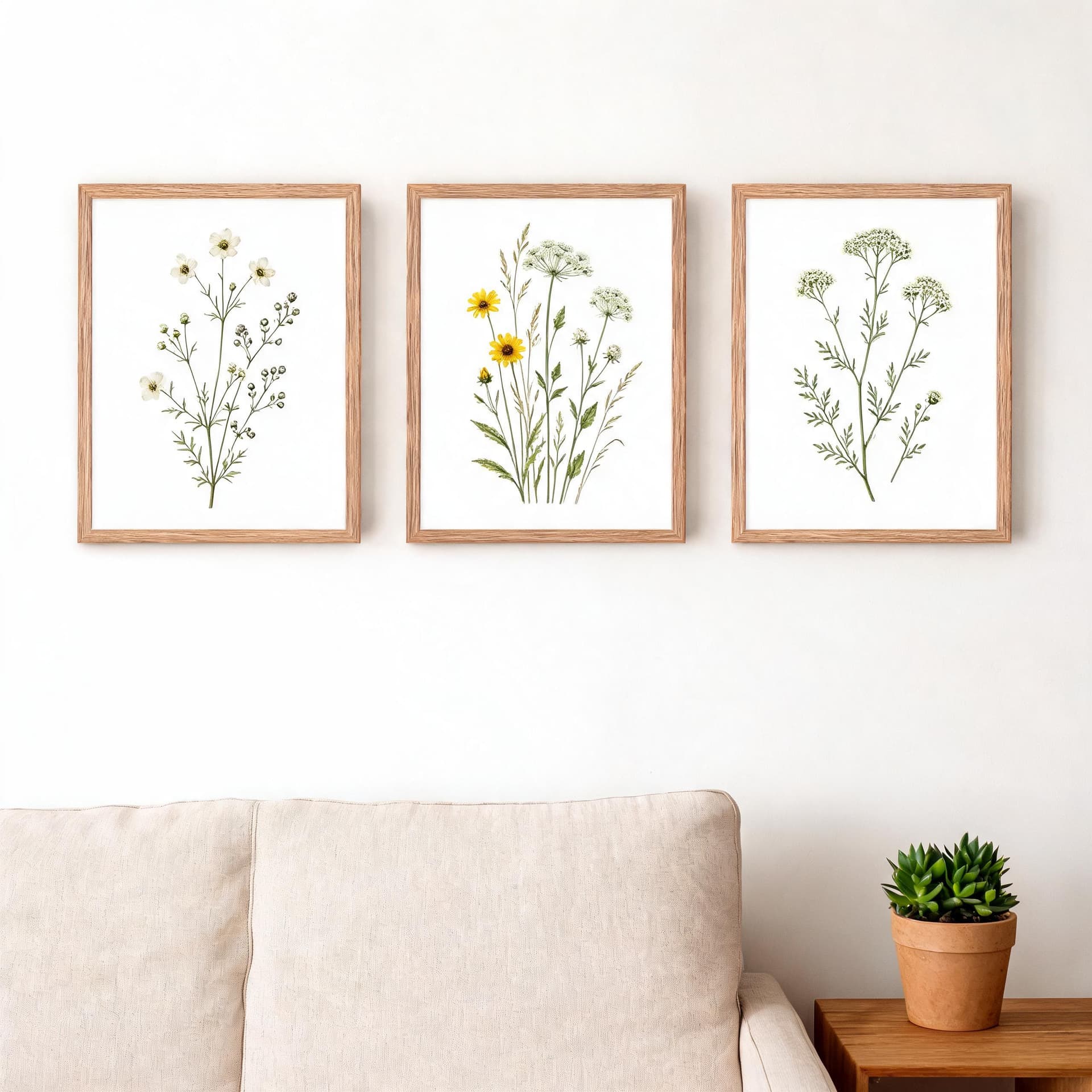 Field Notes Botanicals – Set of 3 Minimalist Wildflower Framed Wall Art — thumbnail 13