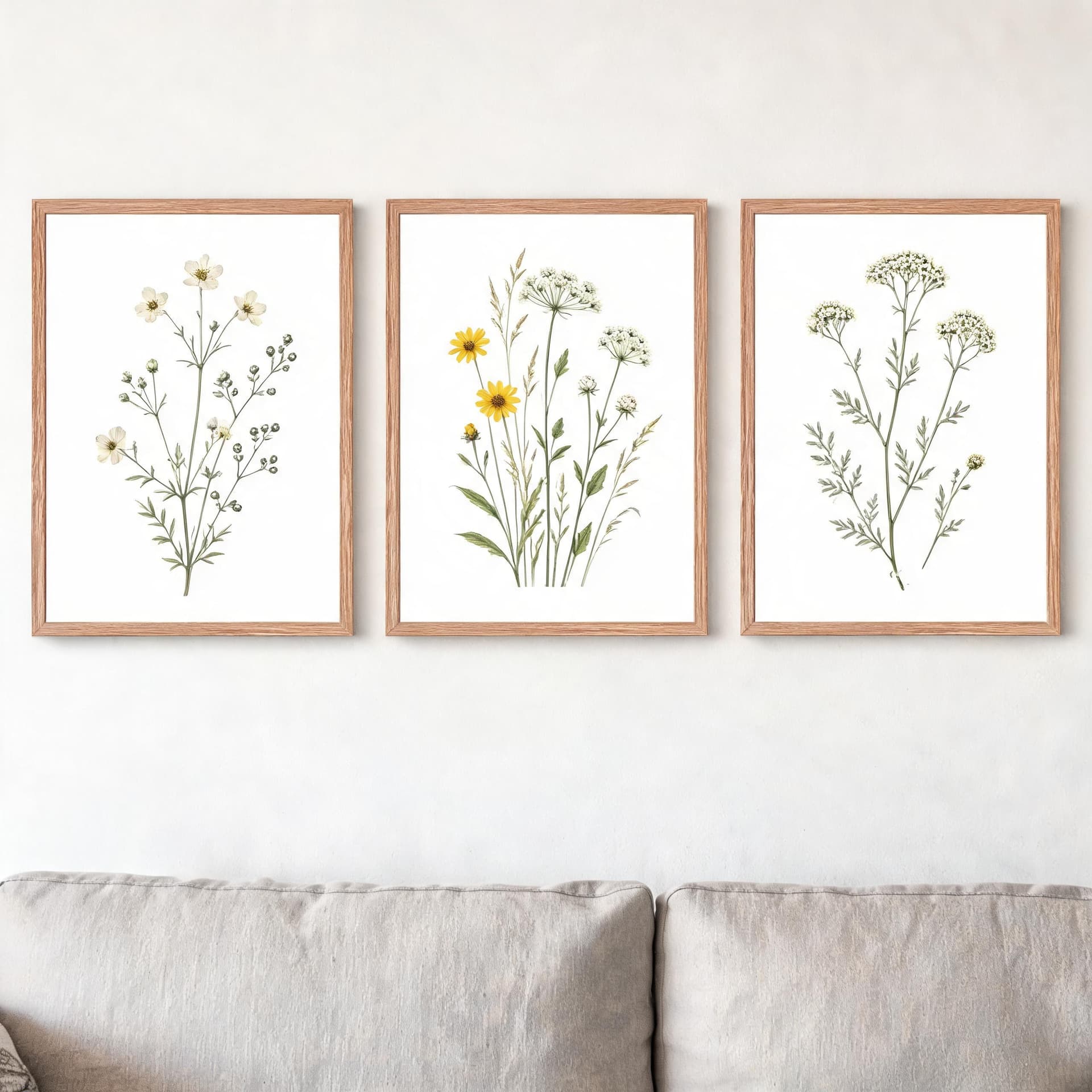 Field Notes Botanicals – Set of 3 Minimalist Wildflower Framed Wall Art — thumbnail 14