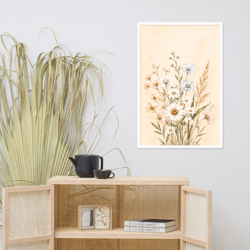 Minimalist Wildflower Framed Botanical Wall Art – Neutral Floral Wall Art for Modern Farmhouse Decor — thumbnail 16