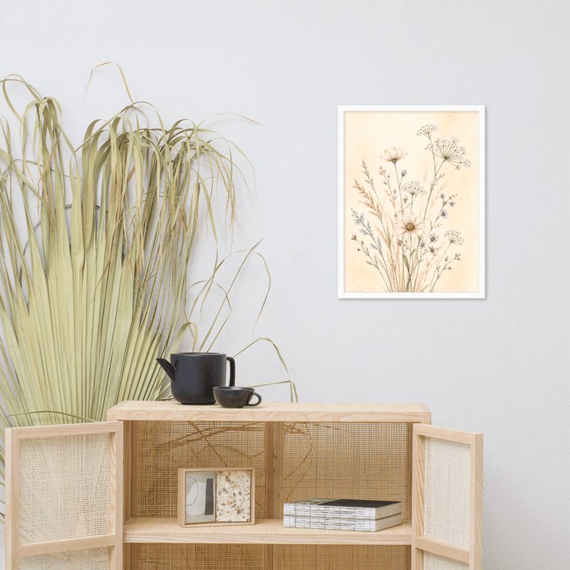 Soft Botanical Wildflower Framed Wall Art – Elegant Neutral Floral Art for Calm Interiors — thumbnail 15