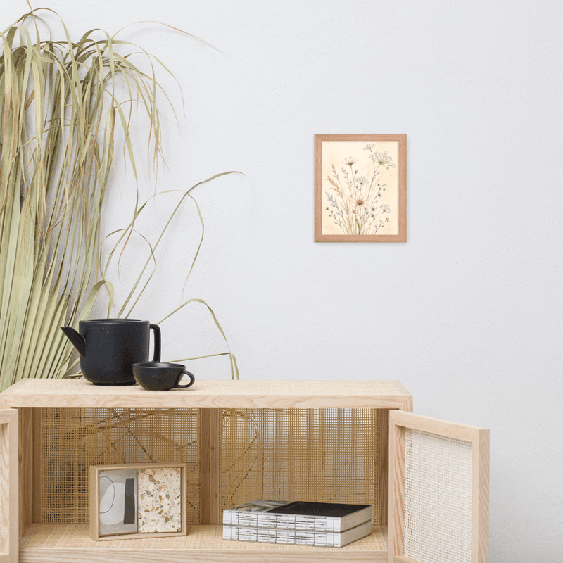 Soft Botanical Wildflower Framed Wall Art – Elegant Neutral Floral Art for Calm Interiors — thumbnail 7