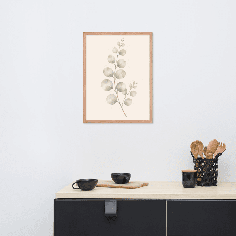 Eucalyptus Branch Framed Botanical Wall Art — Minimalist Watercolor — thumbnail 11