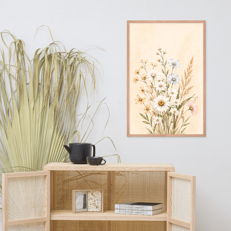 Minimalist Wildflower Framed Botanical Wall Art – Neutral Floral Wall Art for Modern Farmhouse Decor — thumbnail 11