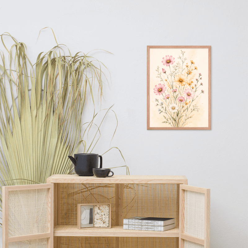 Wildflower Meadow Framed Wall Art – Soft Watercolor Floral Decor for Living Room or Bedroom — thumbnail 10