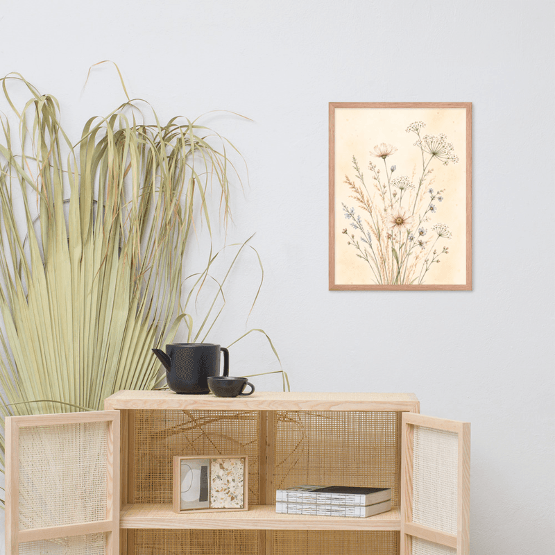 Soft Botanical Wildflower Framed Wall Art – Elegant Neutral Floral Art for Calm Interiors — thumbnail 10