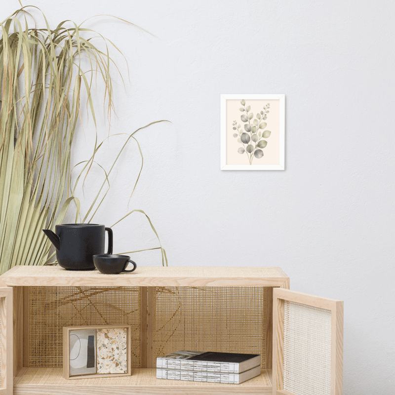 Eucalyptus Stem Framed Botanical Wall Art — Minimalist Watercolor — thumbnail 13