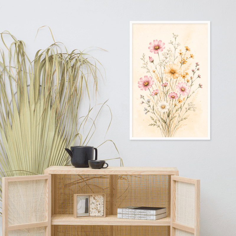 Wildflower Meadow Framed Wall Art – Soft Watercolor Floral Decor for Living Room or Bedroom — thumbnail 16