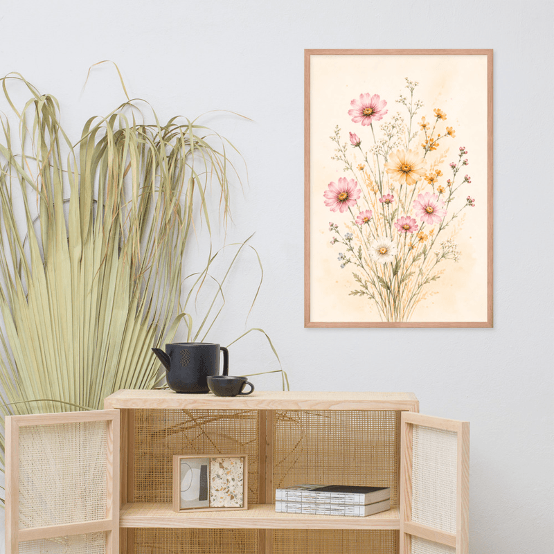 Wildflower Meadow Framed Wall Art – Soft Watercolor Floral Decor for Living Room or Bedroom — thumbnail 11