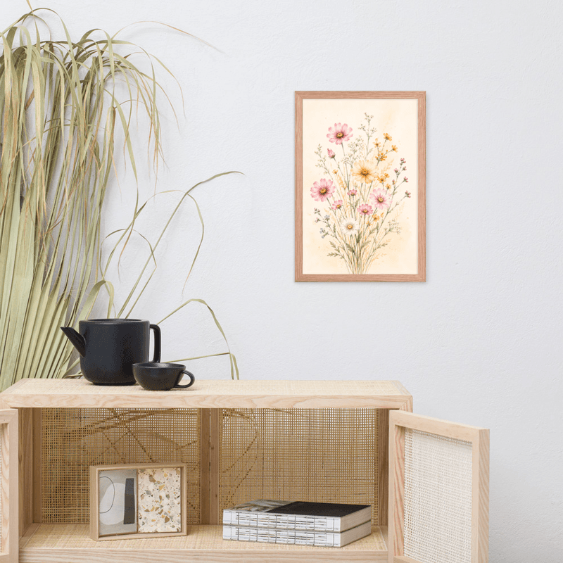 Wildflower Meadow Framed Wall Art – Soft Watercolor Floral Decor for Living Room or Bedroom — thumbnail 8