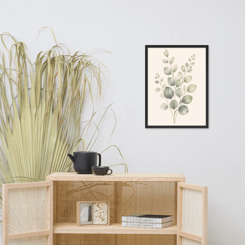 Eucalyptus Stem Framed Botanical Wall Art — Minimalist Watercolor — thumbnail 6