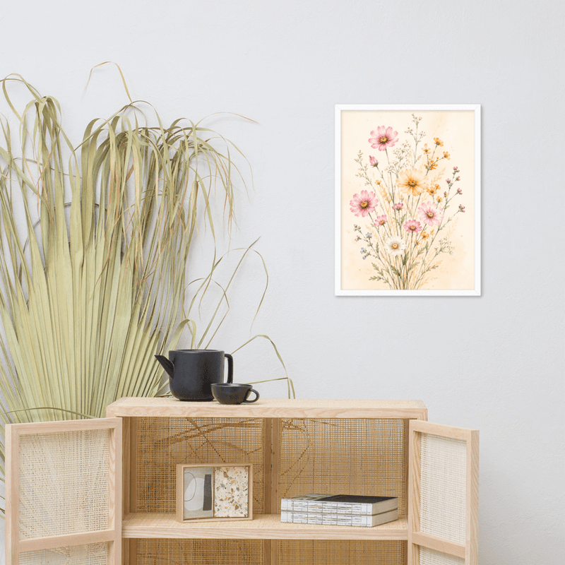 Wildflower Meadow Framed Wall Art – Soft Watercolor Floral Decor for Living Room or Bedroom — thumbnail 15