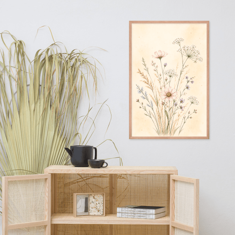 Soft Botanical Wildflower Framed Wall Art – Elegant Neutral Floral Art for Calm Interiors — thumbnail 11