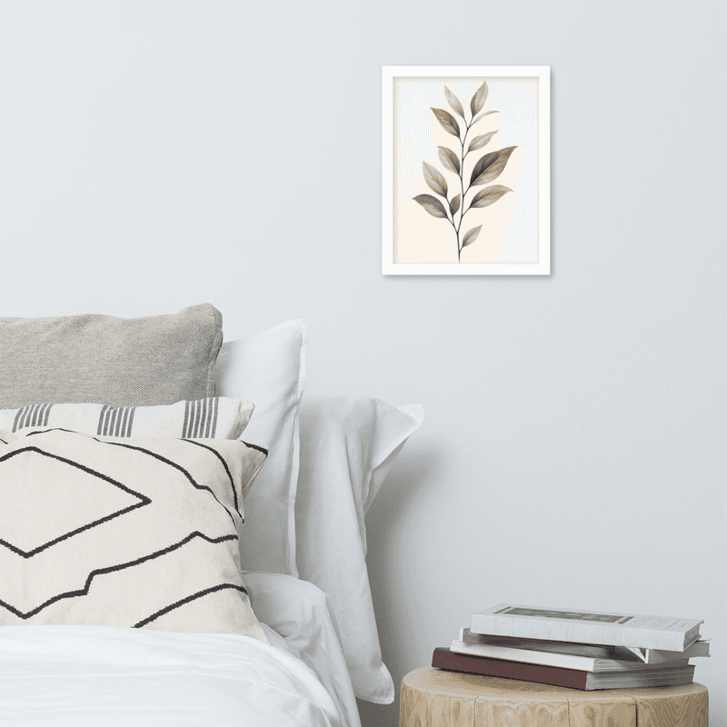 Minimalist Botanical Wall Art – Single Leaf Stem Print, Neutral Green Scandinavian Plant Decor — thumbnail 13