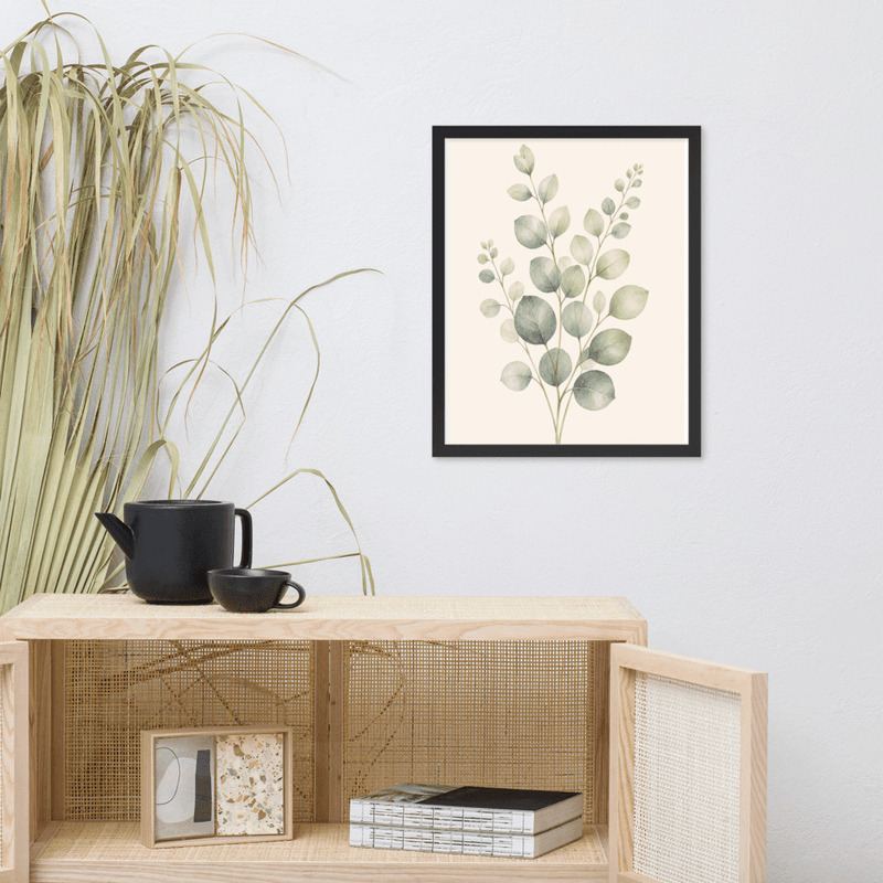 Eucalyptus Stem Framed Botanical Wall Art — Minimalist Watercolor — thumbnail 5
