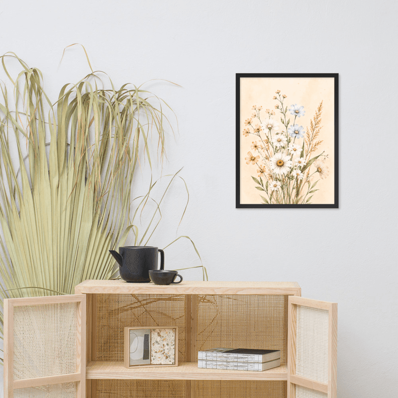 Minimalist Wildflower Framed Botanical Wall Art – Neutral Floral Wall Art for Modern Farmhouse Decor — thumbnail 5