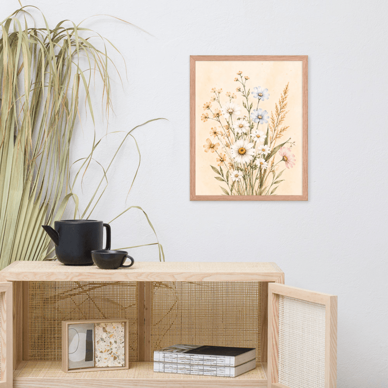 Minimalist Wildflower Framed Botanical Wall Art – Neutral Floral Wall Art for Modern Farmhouse Decor — thumbnail 9
