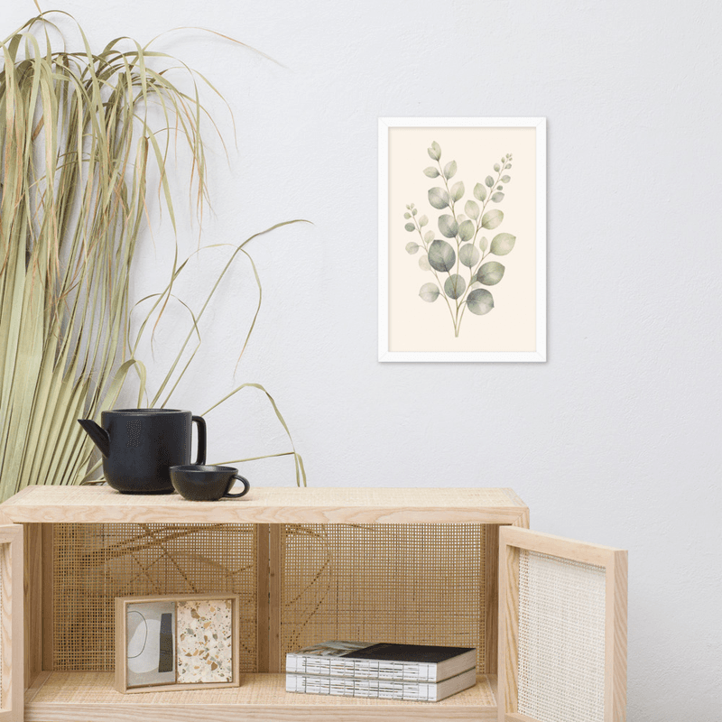 Eucalyptus Stem Framed Botanical Wall Art — Minimalist Watercolor — thumbnail 14