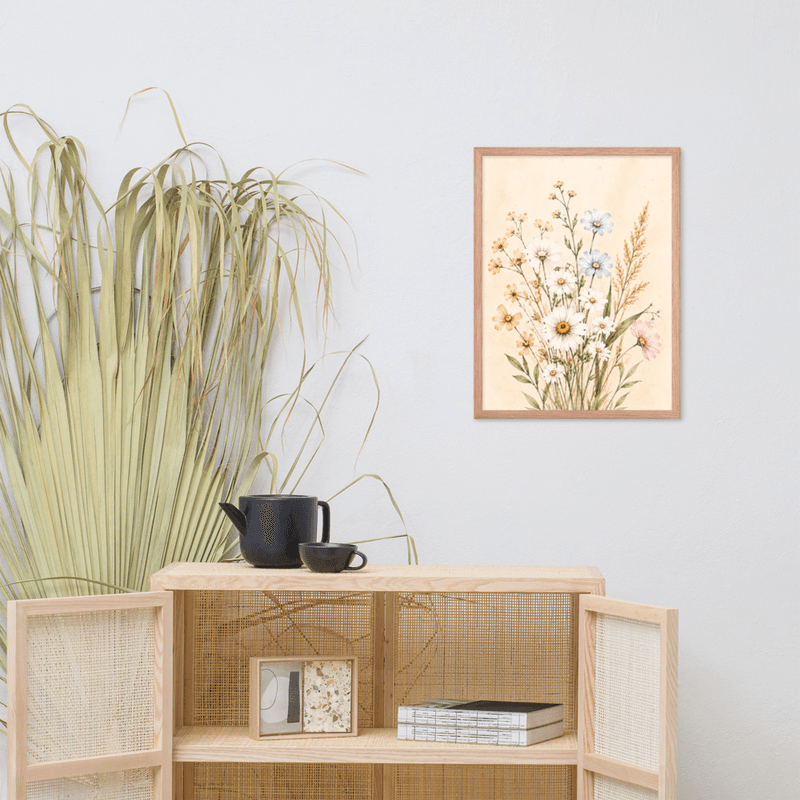 Minimalist Wildflower Framed Botanical Wall Art – Neutral Floral Wall Art for Modern Farmhouse Decor — thumbnail 10