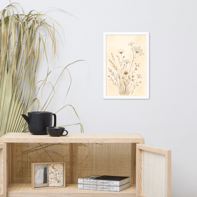 Soft Botanical Wildflower Framed Wall Art – Elegant Neutral Floral Art for Calm Interiors — thumbnail 13