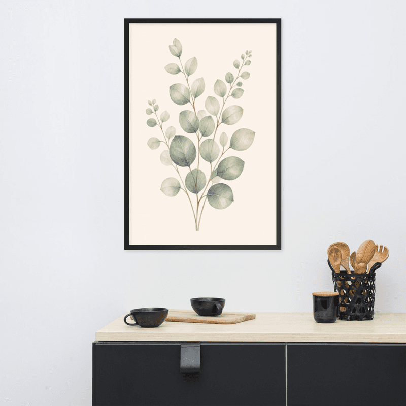 Sage Eucalyptus Botanical Wall Art Print – Minimalist Watercolor Plant Illustration for Modern Home Decor — Premium Botanical Art Print