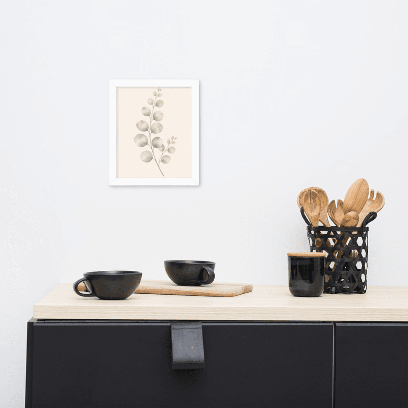 Eucalyptus Branch Framed Botanical Wall Art — Minimalist Watercolor — thumbnail 13