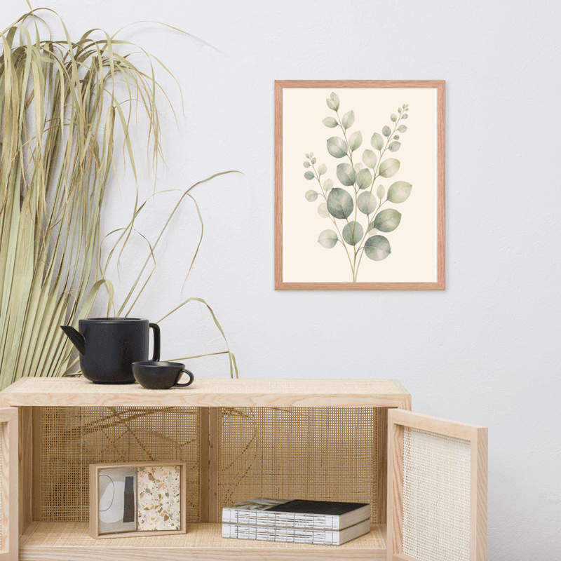 Eucalyptus Stem Framed Botanical Wall Art — Minimalist Watercolor — thumbnail 10
