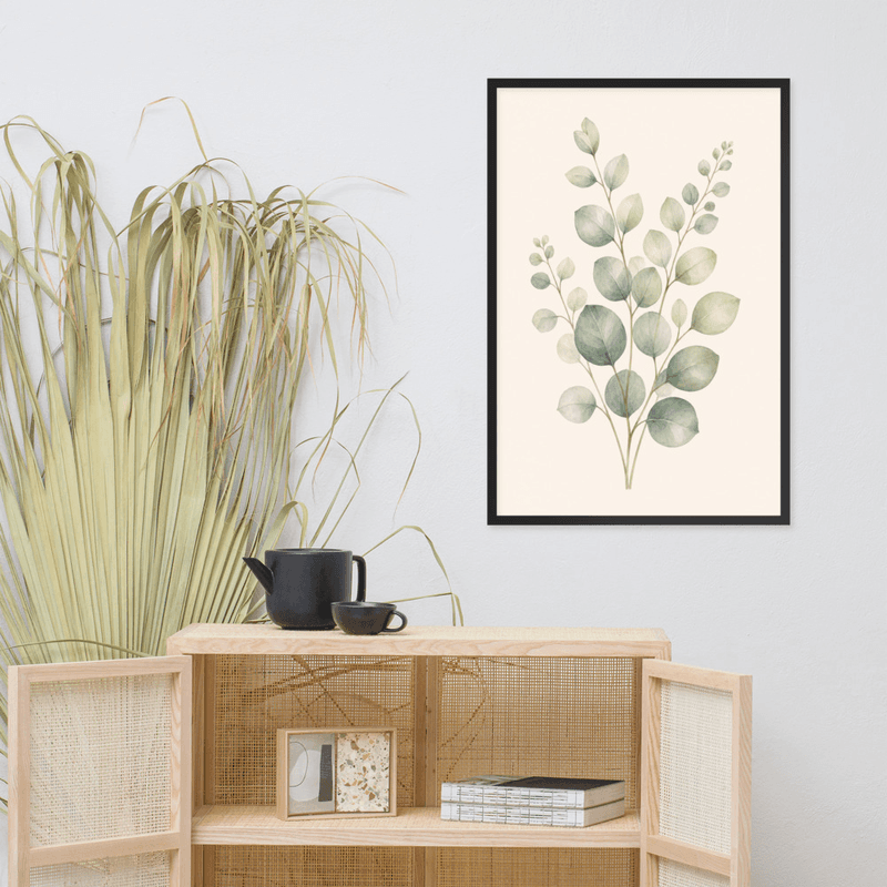 Eucalyptus Stem Framed Botanical Wall Art — Minimalist Watercolor — thumbnail 7