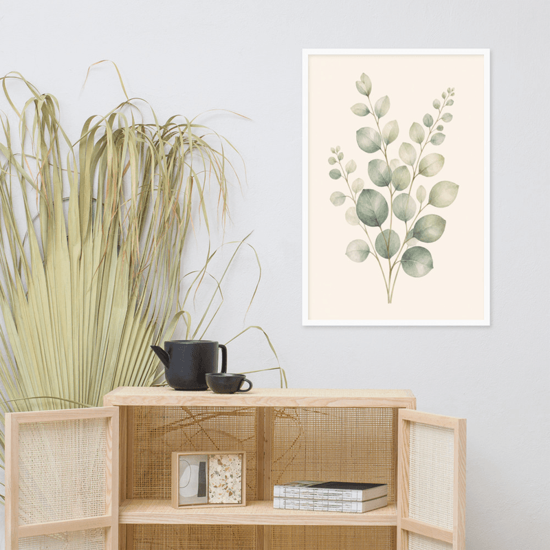 Eucalyptus Stem Framed Botanical Wall Art — Minimalist Watercolor — thumbnail 17