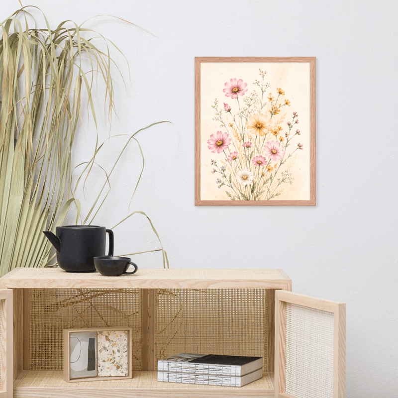 Wildflower Meadow Framed Wall Art – Soft Watercolor Floral Decor for Living Room or Bedroom — thumbnail 9