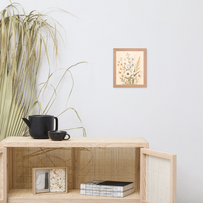 Minimalist Wildflower Framed Botanical Wall Art – Neutral Floral Wall Art for Modern Farmhouse Decor — thumbnail 7