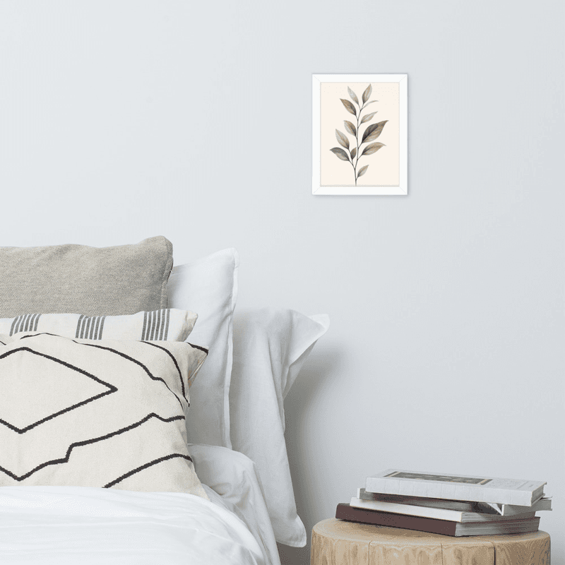 Minimalist Botanical Wall Art – Single Leaf Stem Print, Neutral Green Scandinavian Plant Decor — thumbnail 12