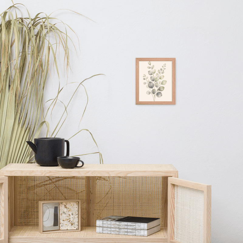 Eucalyptus Stem Framed Botanical Wall Art — Minimalist Watercolor — thumbnail 8