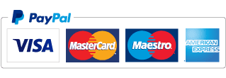 PayPal, Visa, Mastercard, Maestro, American Express